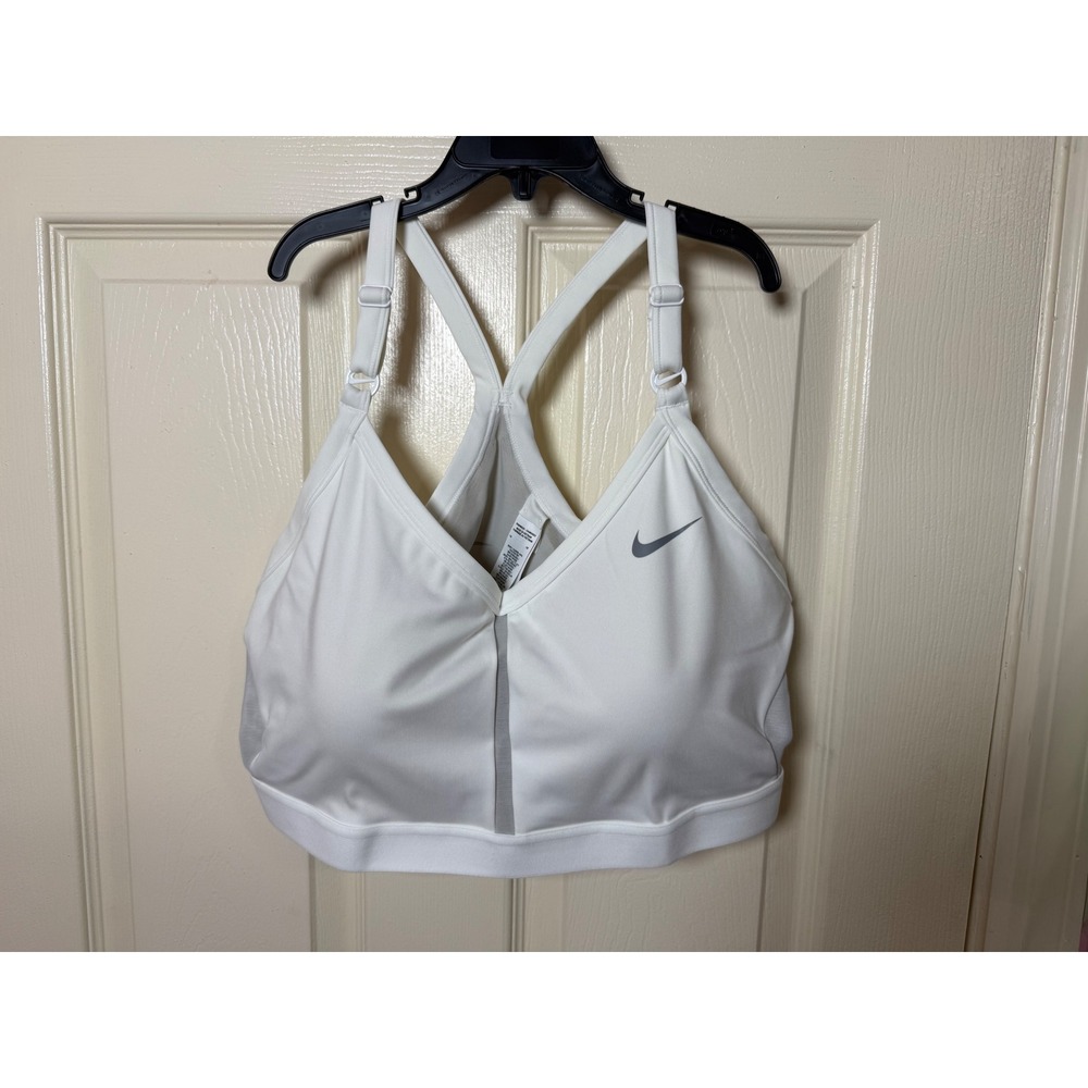 Nike Indy V-Neck Light Support Sports Bra White DN4181-100 Womens 1X